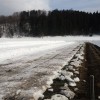 雪下人参の畑、除雪