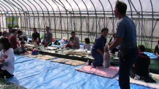 昼食は新米おにぎり