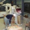 籾摺り作業とトラクター移動