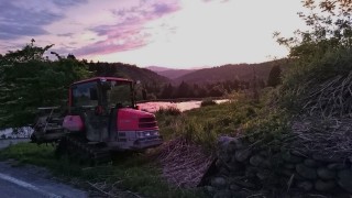 トラクター耕運と代掻き作業